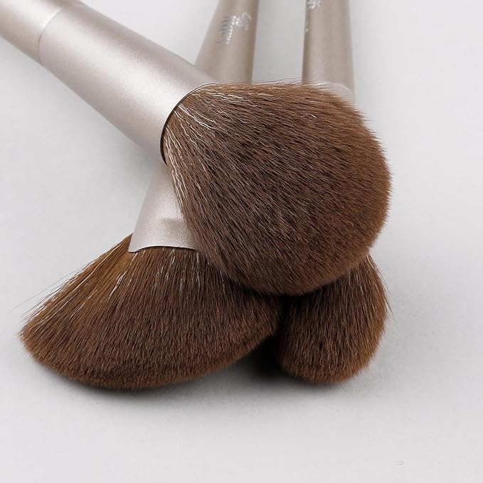 Double Ended Makeup Brush Set (11 Pieces) - Includes Foundation, Powder, Concealer, Highlighter, Contour, Eye Shadow & Blush Brushes - Face & Eye Make Up Brush with Synthetic Bristles