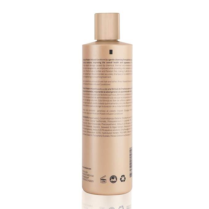 MOEHAIR Protein Infused Conditioner | Protein Hair Treatment | Repairs Damaged Hair | Hydrates Hair | Controls Frizz | Adds Shine & Luster | Sulfate & Paraben-Free Hair Conditioner (12 Fl Oz)