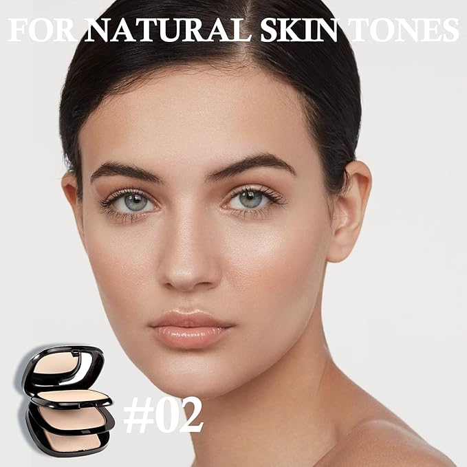 Boobeen 2 Layers Setting Powder - Matte Finishing Face Powder Compact - Light Shade - Long-Lasting Oil Control
