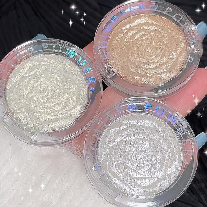 evpct Blonde Gold & Champagne Gold Face Highlighter Makeup Shimmer Glitter Diamond Sparkly Highlighters Makeup Palette Powder for Face Body Cheek iluminadores iluminador de jos maquillaje luminizers