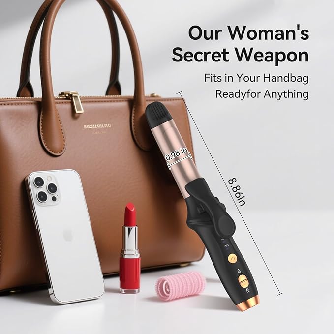 Cordless Curling Iron Hair Curler: Mini USB Rechargeable 4000 mAh 3 Temp Setting Travel Portable 200 Million Negative Ion 2 in 1 for Long Short Hair
