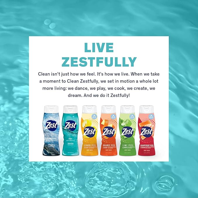 Zest Body Wash Cocoa Butter & Shea Moisturizing 18 Ounce (Pack of 6)