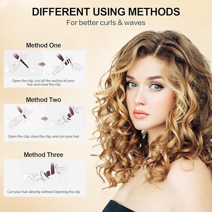 DAN Technology 1/2 Inch Thin Curling Iron for Corkscrew Curls, Tourmaline Ceramic Small Hair Curler with LCD Display (180°F–430°F), Fast Heating, Dual Voltage, Auto Shut-Off, Black & Gold