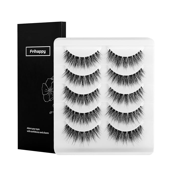 Frihappy False Eyelashes Cat Eye Lashes Fake Lashes Wispy Lashes Natural Eye Lashes Wispy Eyelashes D Curl Lashes BS40