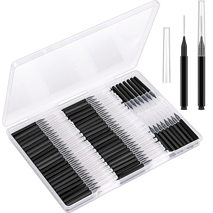 120PCs Micro Eyebrow Spoolies & Laminator Brush Set with Cap, Eyelash Comb, Interdental Brushes, Lash Filler & Eyebrow Lift Tint Tools