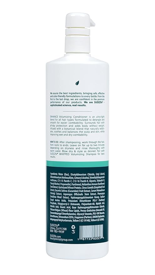 SUDZZFX Enhance Daily – Detangling Formula – Suitable for All Hair Types – For Men & Women – Sulfate Free, 33.8 Fl Oz