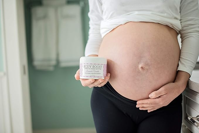 Body Boost Lavender Vanilla Stretch Mark Butter 8 oz.- Helps Treat Stretch Marks and Scars- Pregnancy and Nursing Safe- with Shea Butter