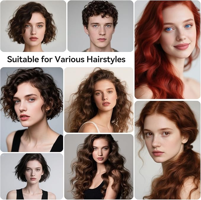 Cordless Curling Iron Hair Curler: Mini USB Rechargeable 4000 mAh 3 Temp Setting Travel Portable 200 Million Negative Ion 2 in 1 for Long Short Hair