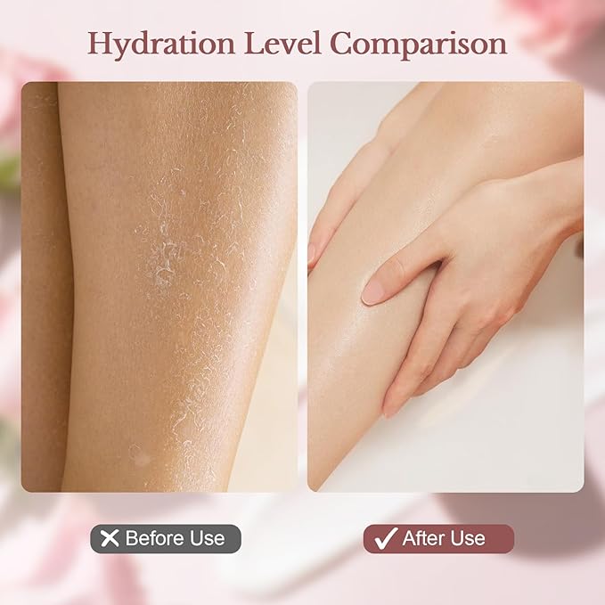 Kustie Rose Body Lotion with Real Rose Water & Macadamia Oil – Lightweight Silky Moisturizer with Hyaluronic Acid – Non-Greasy, Long-Lasting Floral Scent, 8.4 Fl Oz