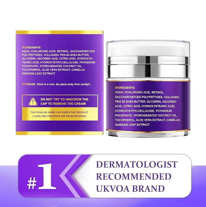 Retinol Neck & Face Wrinkle Cream for Women, Neck Cream for Tightening and Firming, Anti Aging Skin Care with Collagen & Hyaluronic Acid, Instant Face Lift Cream 1.7 Fl Oz