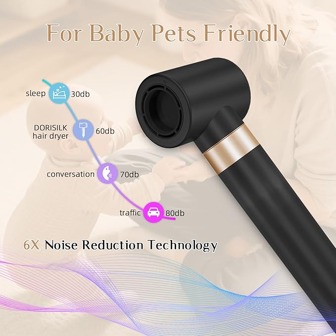 RUCHA 8 in 1 Hair Nora Styler & Hair Dryer Brush Blow Dryer, 110000 RPM High-Speed Hot Air Brush and Auto Wrap Curlers, Negative Ions Hot Brush Styler for Curling Volumizing Straightening Drying