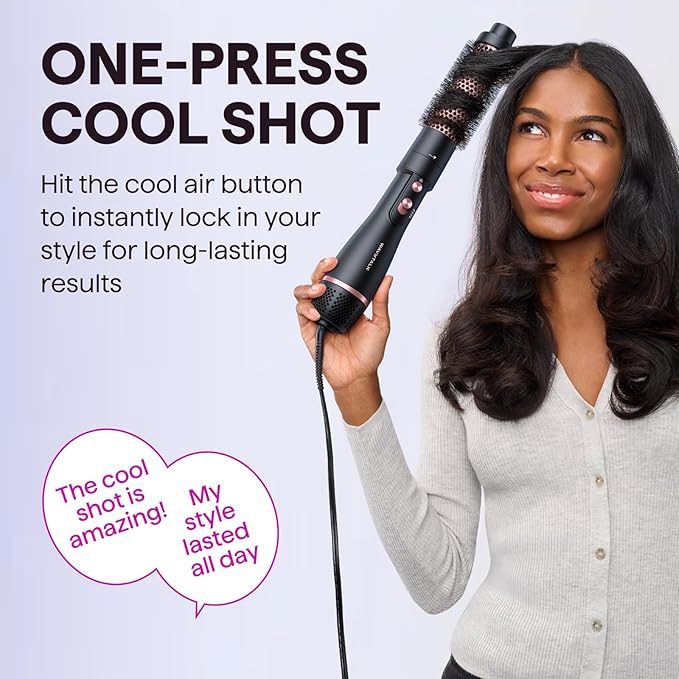 Wavytalk Hair Dryer Brush Set, Air Sculpt 5-in-1 Hot Air Brush Set | Blowout Brush Styler for Salon Blowouts, Volumizing, and Straightening, Sleek Frizz-Free for Every Hair Type, Black
