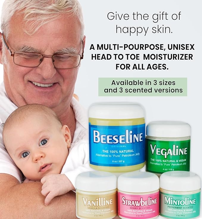 Beeseline Original Unpetroleum - 100% Natural & Hypoallergenic Alternative to Petroleum Jelly - Lips, Hands, Baby, Makeup Remover and More (4 Ounce)