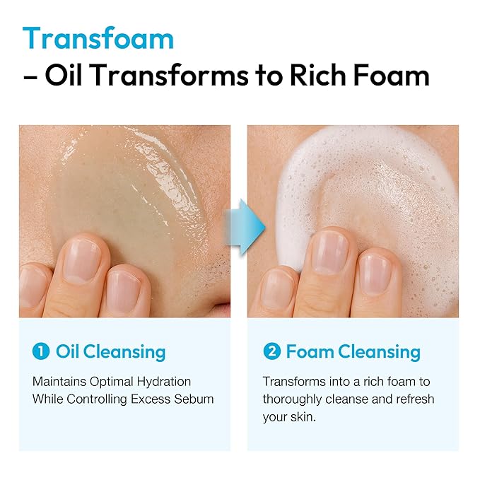 Dual Pore Cleanser, Deep Pore Cleansing & Exfoliating Salicylic Acid, Oil to Foam Daily Hydrating Facial Wash for Blackhead Oily, Dry, Sensitive Skin for men Korean Skincare 6.76 fl.oz