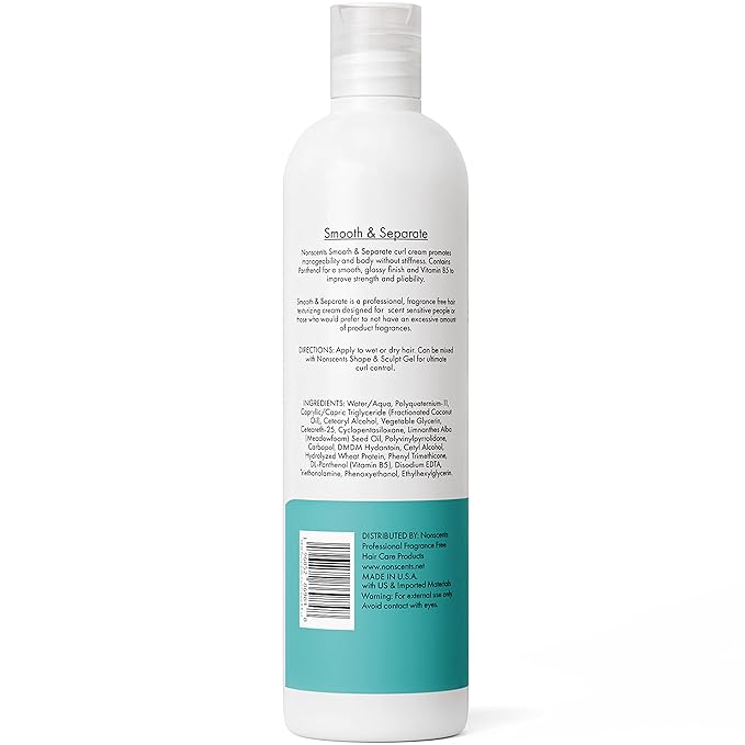 Nonscents Fragrance Free Curl Defining Cream, Truly Unscented. Great for Taming, Enhances Curls & Frizz Control. Create Amazing Blow-Dries & Styles that Last - Made in USA, 8 Fl Oz.
