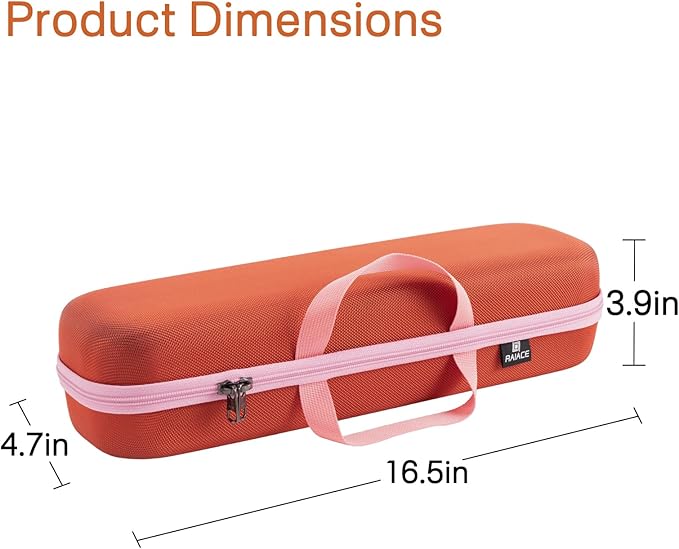 RAIACE Hard Carrying Case Compatible with dyson airstrait straightener, Travel Storage Bag. (for sale is case only) (Bronze red)