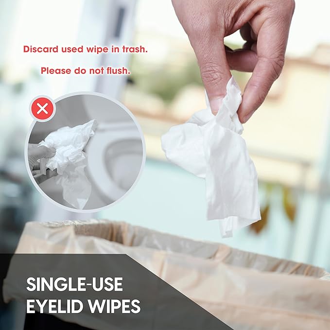Clear C Eyelid Wipes Pre-Moistened for Dry Eyes – Rinse Free Eye Lid Cleaning – Individually Wrapped Travel Eye Wipes, 3 Boxes of 30