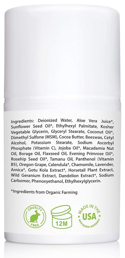 Amara Beauty Vitamin C Cream for Face with Coconut Oil, Cocoa Butter & Jojoba Oil, 1.7 fl. oz.