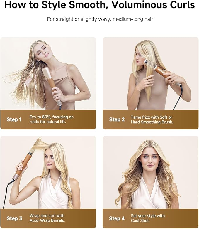 DREAME AirStyle Pro 7-in-1 Hair Styler & High Speed Dryer | Snap-on Attachments for Curling, Smoothing, Volumizing | Fast Drying, Frizz Control, Cool Shot | Luxury Leather Package
