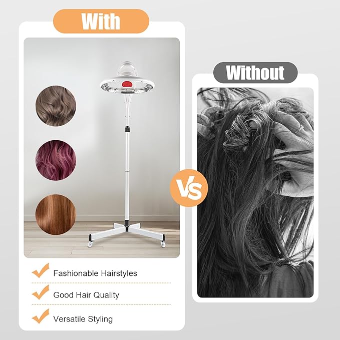 Multifunction Stand Hair Dryer, 950W Free-Stand Hair Dryer Color Processor Drying Perming Machine Orbiting Rotating Hair Perm Salon Styling