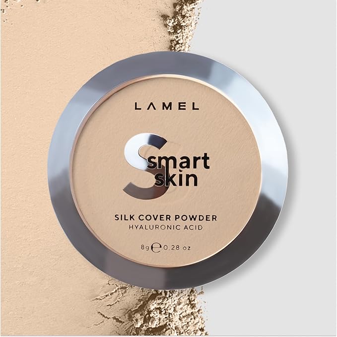 Lamel Smart Skin Silk Compact Powder - Long Lasting Pressed Finishing Powder - Oil Control Makeup, Suitable for Dry Skin, Lightweight Formula - 403 Ivory 0.28 oz