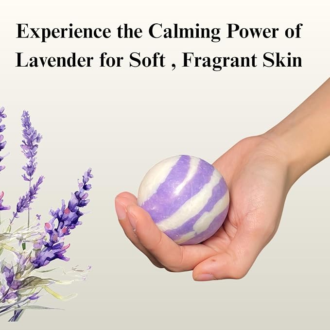 DR. WALLY'S SOAPS Handcrafted Soap Balls - Rustic Hand Formed soap Balls - Old Fashioned - Lavender - 4.25 oz Each, Made in USA (Lavender flower)