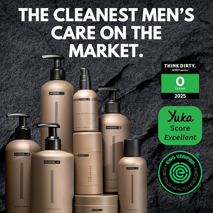 HygieneLab Fragrance-Free & Unscented Deodorant for Men – EWG Verified, Aluminum-Free, Non-Toxic Odor Protection for Sensitive Skin, Unscented