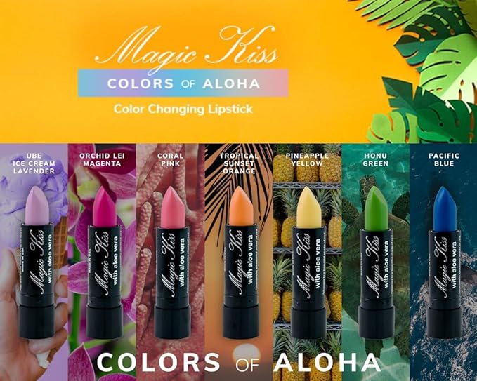Magic Kiss Lipstick Set Aloe Vera Color Changing 6 Pack MADE IN USA (Chocolate)