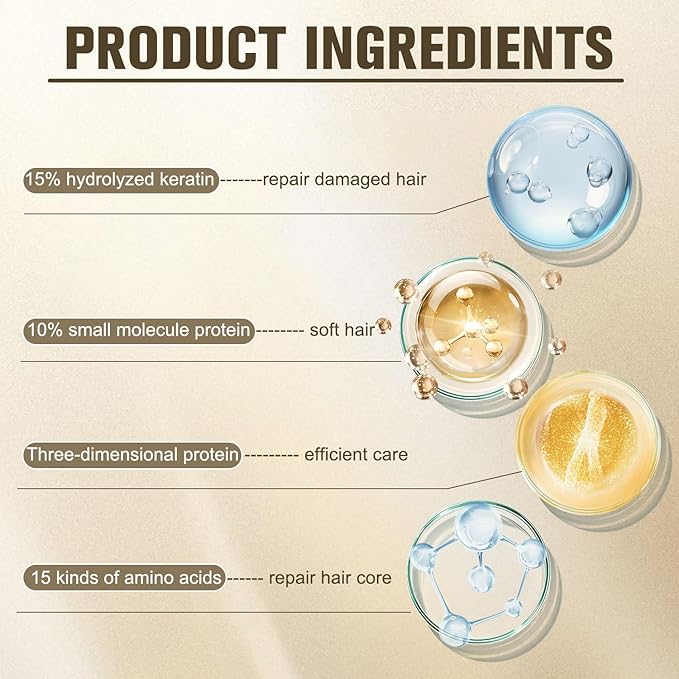 Hair Mask,8s Revitalizes Hot Dyeing Damaged Hair, Professional Keratin Treatment Instantly Smooths Frizz Daily Care Perm And Dye Repair Conditioner,Deep Moisture Repair Mask for All Hair