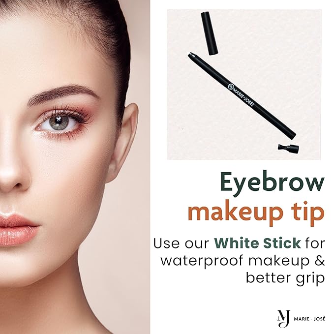 Marie-José Medium Brown Eyebrow Powder - Versatile shade - Compact Size 0.10oz for Purse or Travel Size - Made in USA - Perfect eyebrows, powder smooth!