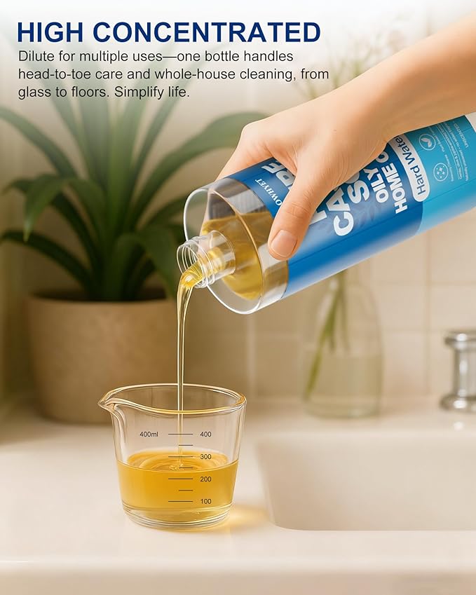 Pure Castile Soap Liquid Unscented 33.8 fl oz, Organic Body Wash,Bath Soap Castile Liquid, Hard Water Friendly for Sensitive & Oily Skin for Body,Face, Hand, Multi-Purpose Home Cleaner 1L