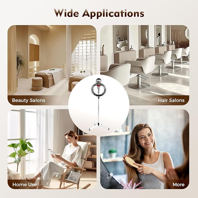 Multifunction Stand Hair Dryer, 950W Free-Stand Hair Dryer Color Processor Drying Perming Machine Orbiting Rotating Hair Perm Salon Styling