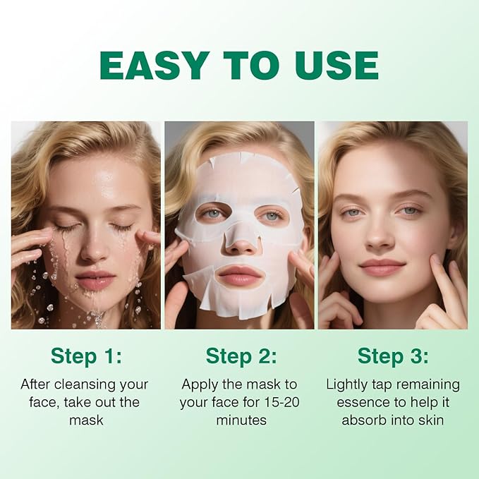 Tea Tree Facial Mask for Women,Hydrating Face Mask Sheet Home SPA,Moisturizing Face Sheet Mask for Dry, Oily,Sensitive Skin 30ml(5Pack)