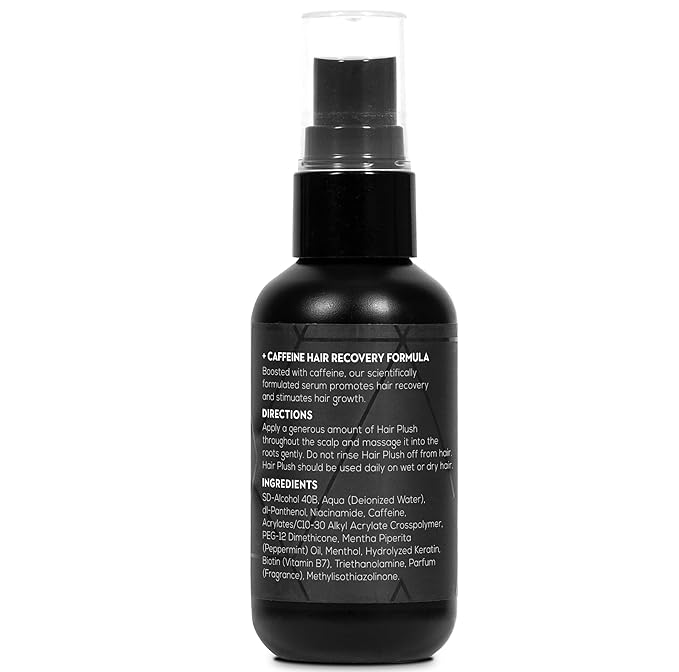 Hair Growth Serum 1.7 fl oz - Anti-Thinning Hair Regrowth - Hair Loss Treatments for Women and Men made with Biotin, Caffeine, Menthol, Niacinamide - Hair Plush by Ultrax Labs