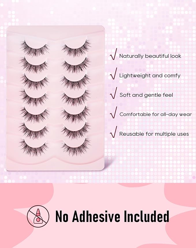 Frihappy Natural Wispy Eyelashes Short Fake Lashes Natural Look HA-86