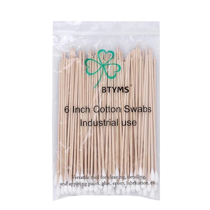400 Count 6 Inch Long Cotton Swabs with Wooden Handles Cotton Tipped Applicator for Cleaning