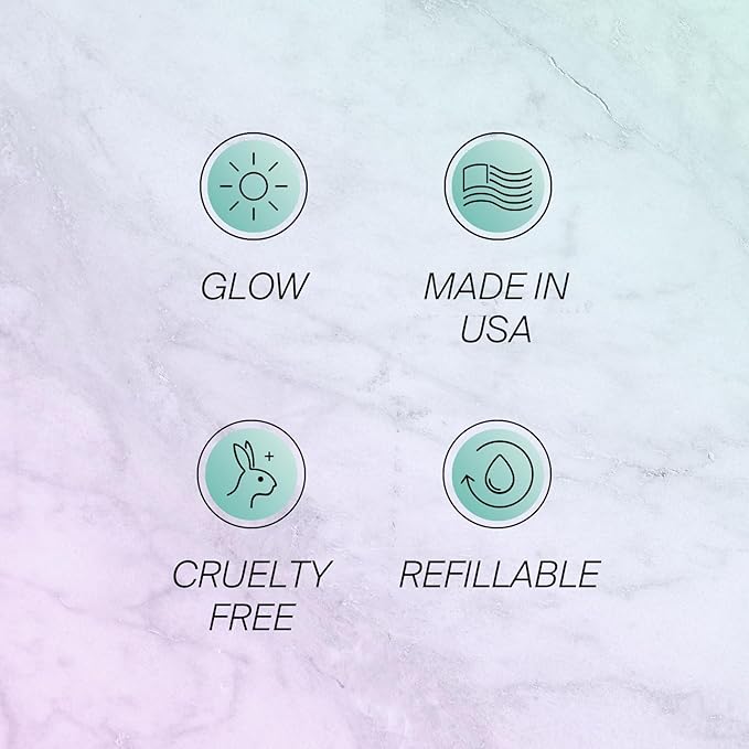 Highlighter Palette Face Makeup | Glow Up - 8 Shades in 4 Pans | Pearl Shimmer Liquid-To-Baked Powder Highlighter | Refillable Pan & Integrated Mirror | Cruelty-Free Beauty Essential |