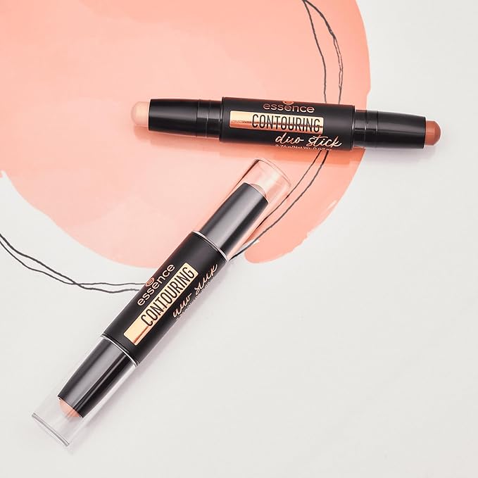 essence | Contour Duo Stick | 2-in-1 Highlight and Contour Slim Stick, Creamy, Buildable and Easy to Apply | Vegan & Cruelty Free (10 | Fair)