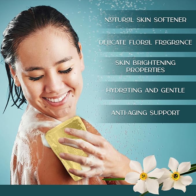 MY ACE Nargis Nourishing Bathing Bar – Handmade Soap with Nargis Essential Oil & Coconut Oil, Shea Butter & Vitamin E, SLES-Free, Gentle Skin Care (3.5oz Each, Pack of 3)