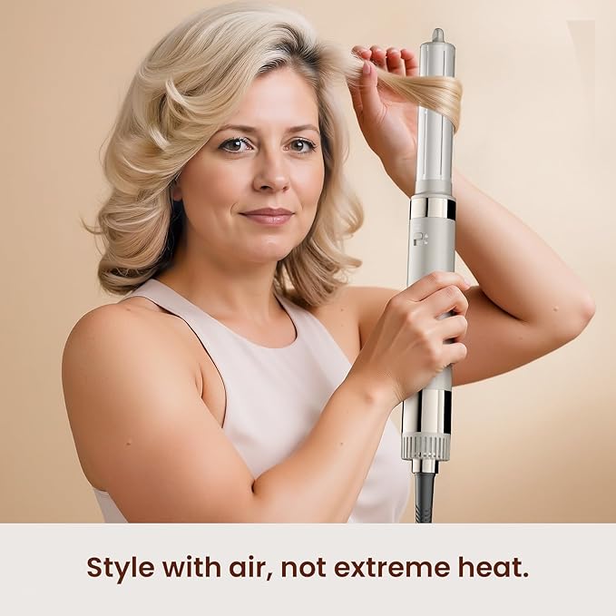 5-in-1 Hot Air Styler – Fast Hair Dryer with Auto Wrap Curlers & Volumizing Brushes, Frizz-Free Styling Tool for Curling, Smoothing & Adding Volume, No Heat Damage