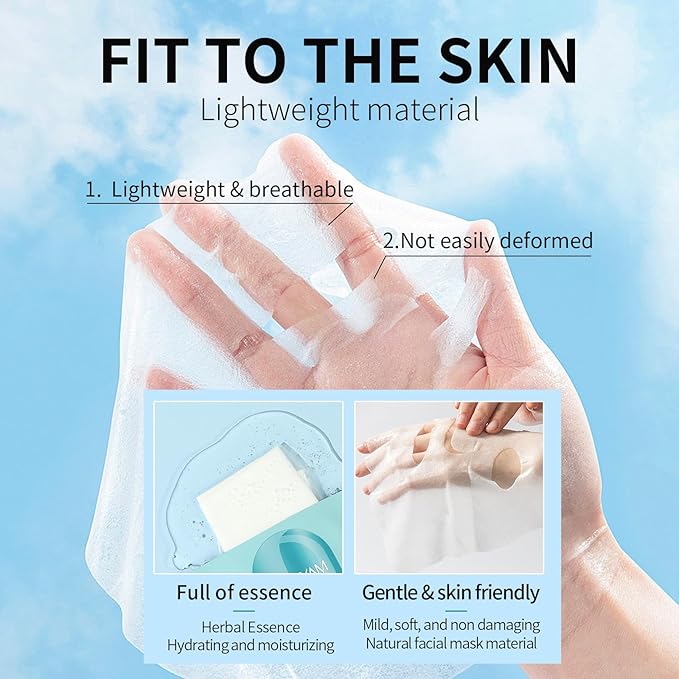 Face Masks Skincare Set for Girl,Moisturizing Collagen Facial Masks for Women Home Spa,Hyaluronic Acid Face Mask for All Skin Types,Day Night Facial Mask Hydrating,Deep Cleaning,Oil Contral(6Pack)