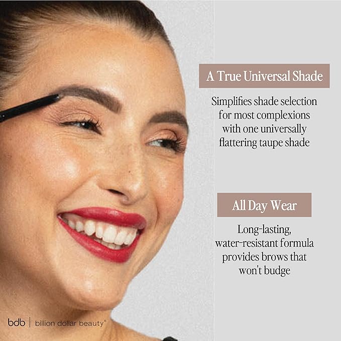 bdb Universal Eyebrow Pencil - Precision Tip & Spoolie, Waterproof, Define Shape & Fill Brows, 3-Pack