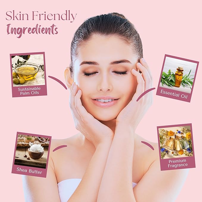 Wavertree & London Assorted Fabulous Florals Scents Natural Soap Bars (Pack of 8), 7oz Moisturizing Triple Milled Soap Bars Enriched with Shea Butter and Pure Plant Oils | All Body & Bath Soap