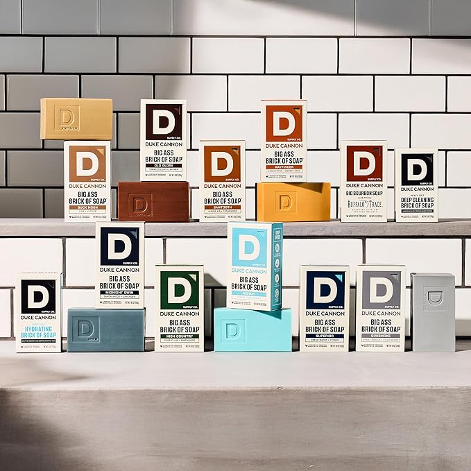 Duke Cannon Supply Co. Extra Large Bar Soap - Men's Natural Soap with Masculine Scents - Lime + Vetiver - Made in the USA with Domestic & Globally Sourced Materials - All Skin Types - Buck Moon,10 oz