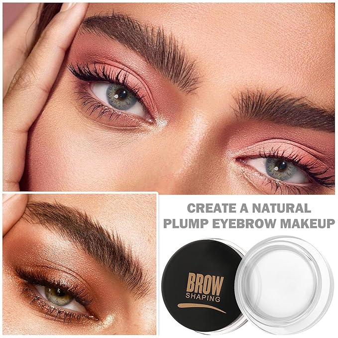 Eyebrow Pomade Brow Gel Pomade,Long Lasting Waterproof and Enhancers Eyebrow Soft Smooth,Eyebrow Makeup Gel with Eyebrow Brush for Girls and Women-Transparent