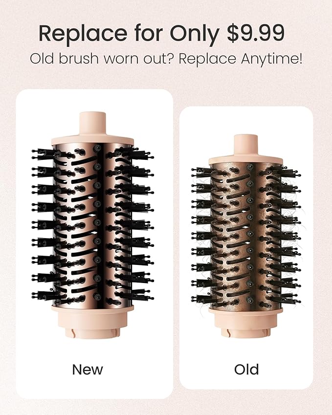 AIMIKE HyperFlow High Speed Blow Dryer Brush, One-Step Hair Dryer & Styler Volumizer, Detachable Hot Air Round Brush for Smooth Blowout, 3X Fast Drying & No Heat Damage, Travel Friendly, 3.3'' Overall
