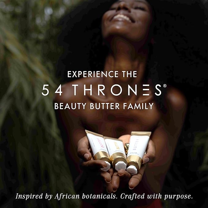 54 Thrones African Beauty Shea Butter, Intensive Dry Skin Support, Moisturizing Body Butter for Women, Moisturizing Body Cream, Locks in Moisture, Nigerian Lemongrass + South African Palmarosa, 1.7 oz