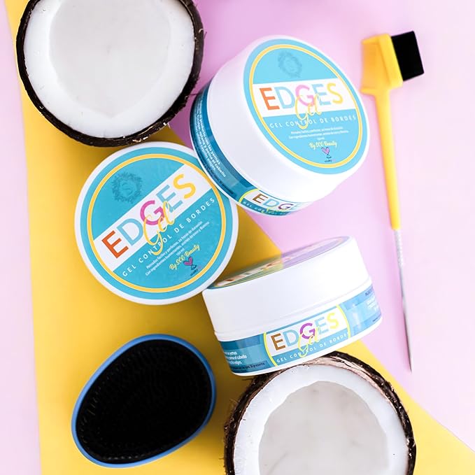 Edges Gel for 4C Hair, Strong Hold Edge Control, Non-Flaking & Long-Lasting Styling Gel for Black Women, Moisturizing Baby Hair & Braids, Alcohol-Free, Sulfate-Free, Coconut Oil & Biotin