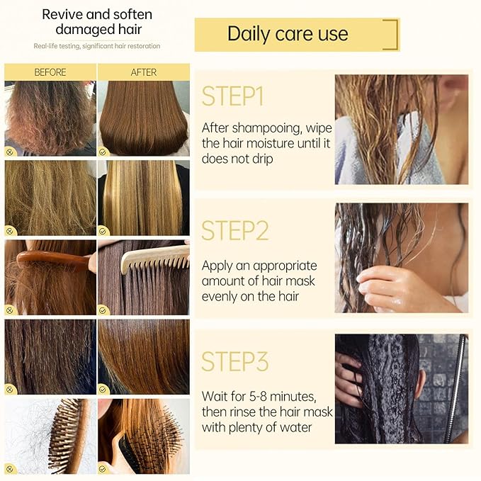 Hair Mask - 8s Revitalizes Hot Dyeing Damaged Hair Professional Keratin Treatment Instantly Smooths Frizz Daily Care Perm And Dye Repair Conditioner - 70 ml