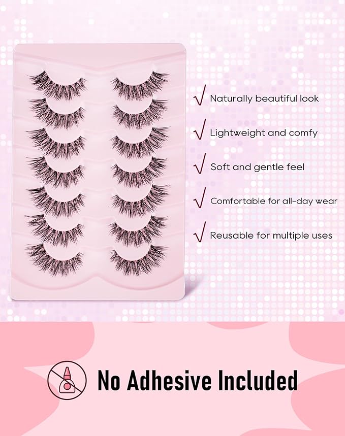 Frihappy Fluffy Cat Eye Lashes Volume Fake Eyelashes Faux Mink Lashes HA-59